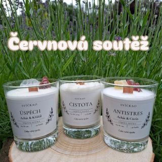Červnová soutěž🍀🤍 V tomto měsíci si můžete zasoutěžit o sadu svíček- Čistota, Úspěch a Antistres 🧘‍♀️ Pokud se chceš...
