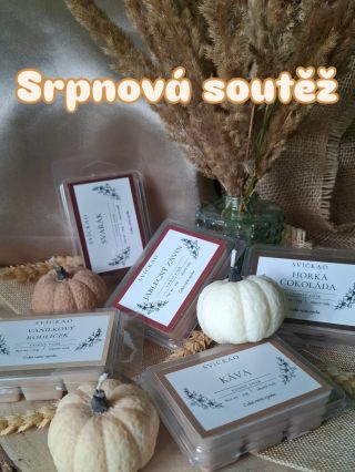 Srpnová soutěž 🍀🤎 V tomto měsíci si můžete zasoutěžit o sadu 5 vosků a 3 svíček ve tvaru dýně 🎃 Pokud se chceš zapojit do...
